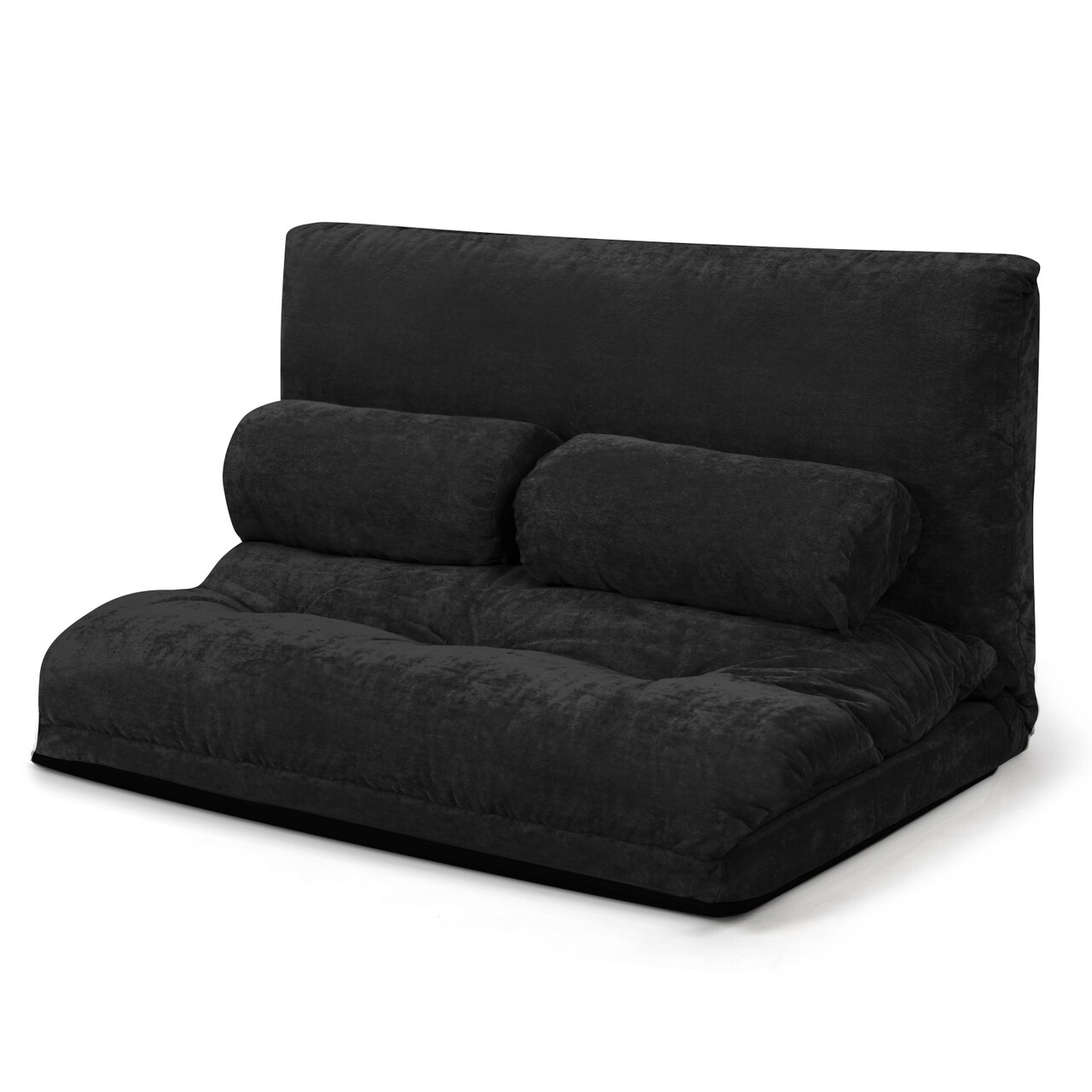 Adjustable Floor Sofa Bed Foldable Corduroy Steel Frame 330 Lbs